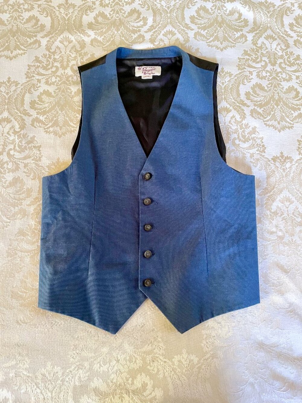Original Penguin Blue Hipster Dressy Gent Cotton Vest S